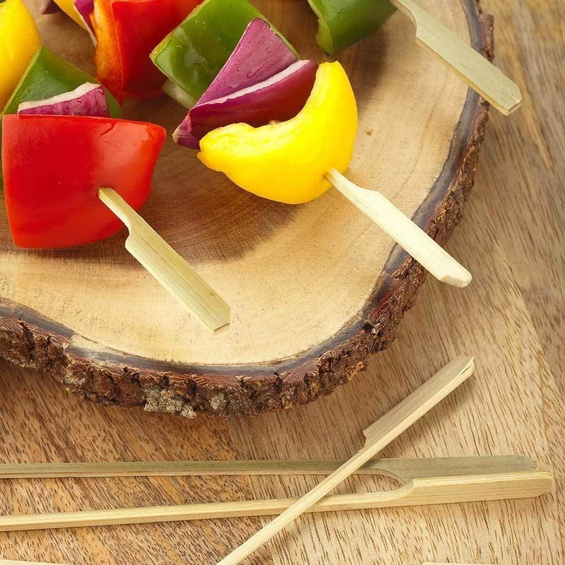 Gmark 7" Bamboo Paddle Skewers 100 ct, Natural Bamboo Paddle Picks, BBQ Picks GM1032A - Image 5
